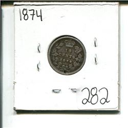 1874 Canada 10 cents 10¢ ten cent