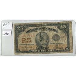 1923 25 CENT SHINPLASTER