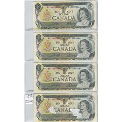 (4) CONSECUTIVE 1973 ONE DOLLAR BILLS