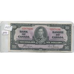 1937 BANK OF CANADA TEN DOLLAR BILL