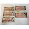 Image 1 : Lot of 5 Canada 2 Dollar 1954 Bank of Canada $2 Circulated