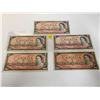 Image 1 : Lot of 5 Canada 2 Dollar 1954 Bank of Canada $2 Circulated