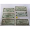 Image 2 : Lot of 6 Canada 1 Dollar 1954 Bank of Canada $1 Modified Portrait