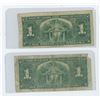Image 2 : 2 - 1937 $1.00 Bills Sig. Gordon & Towers (Bank of Canada)