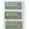 Image 1 : 1954 Bank of Canada $1.00 Bill Sig. Lawson & Bouey x 3