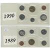 Image 1 : Canadian Uncirculated Set 1989, 1990 Lot of 2