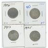 Image 1 : Canadian 25c 1904, 1905, 1906, 1907 Lot of 4
