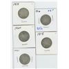 Image 1 : Canadian 25c 1916, 1918, 1919, 1920, 1921 Lot of 5