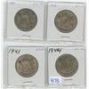 Image 1 : Canadian 50c 1943, 1944, 1945, 1946 Lot of 4