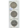 Image 1 : Canadian Silver Dollars 1950, 1951, 1952 Lot of 3