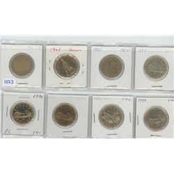 Canadian Loonies Various Dates & Grades Lot of 8