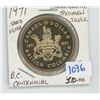 Image 1 : 1971 British Columbia Dollar (50% silver)
