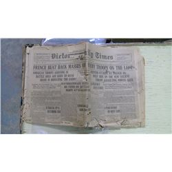 World War I Newspaper Edition Victoria Daily Times