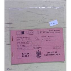 Ration Back #5 Canada Issued During World War II