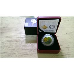 Canada 2014 25cent pc. Water Lily and Leopard Frog