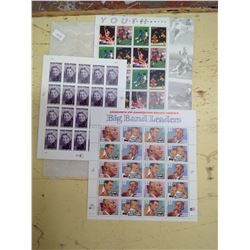 US Mint Stamps 3 Souvenir Sheets Band Leader Patricia Roberts Harris Youth Team Sports