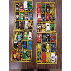 4 Trays Older Toy Cars