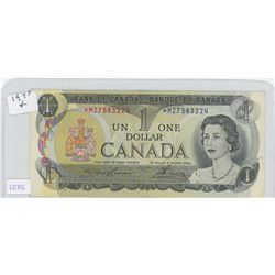 1973 Canadian $1 Bill Bank of Canada Replacement Asterisk