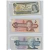 Image 1 : Canadian Bills 1973 - $1, 1986 - $2, 1986 - $5  Lot of 3