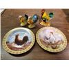 Image 1 : HEN & ROOSTER SALT & PEPPER, FIGURINE & TWO PLATES