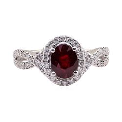 1.17 ctw Ruby and Diamond Ring - 14KT White Gold