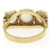 Image 5 : Antique 18k Gold 4.50 ctw Three Stone Cabochon Moonstone Open Work Band Ring