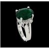 Image 4 : 5.53 ctw Emerald and Diamond Ring - 14KT White Gold