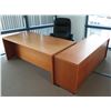 Image 1 : Wooden 2-Piece Desk w/ Drawers & Rolling Office Chair