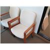 Image 2 : Qty 2 Wooden Reception Chairs w/ Upholstered Seat & Back