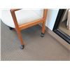 Image 3 : Qty 2 Wooden Reception Chairs w/ Upholstered Seat & Back