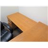 Image 4 : Wooden 2-Piece Desk w/ Drawers & Rolling Office Chair