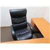 Image 5 : Wooden 2-Piece Desk w/ Drawers & Rolling Office Chair