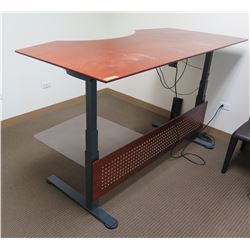 Linak Metal & Wood Desk, Adjustable Height