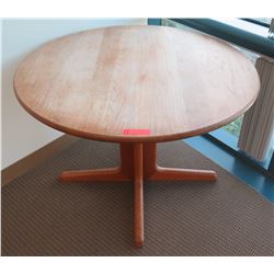 Round Wooden Table w/ 4-Prong Base