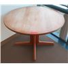 Image 1 : Round Wooden Table w/ 4-Prong Base