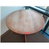 Image 2 : Round Wooden Table w/ 4-Prong Base