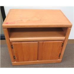 Side Table with 2-Door Wooden Cabinet
