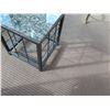 Image 3 : Square Stone-Top End Table w/ Metal Base
