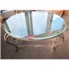 Image 1 : Round Glass-Top Table w/ Metal Base