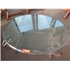 Image 2 : Round Glass-Top Table w/ Metal Base