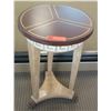 Image 1 : Round Wooden Side Table / Stand w/Border Design