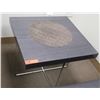 Image 1 : Minimalist Square Wooden Table w/ Chrome Base & Woven Center