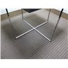 Image 3 : Minimalist Square Wooden Table w/ Chrome Base & Woven Center