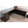 Image 1 : Wood 'L' Shaped Desk w/ Drawers