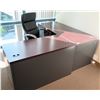Image 1 : Wood 'L' Shaped Desk w/ Drawers & Rolling Office Chair