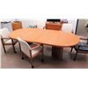 Image 1 : Oval Wood Conference Table w/ 5 Chairs