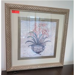 Framed & Matted Potted Flowers Print