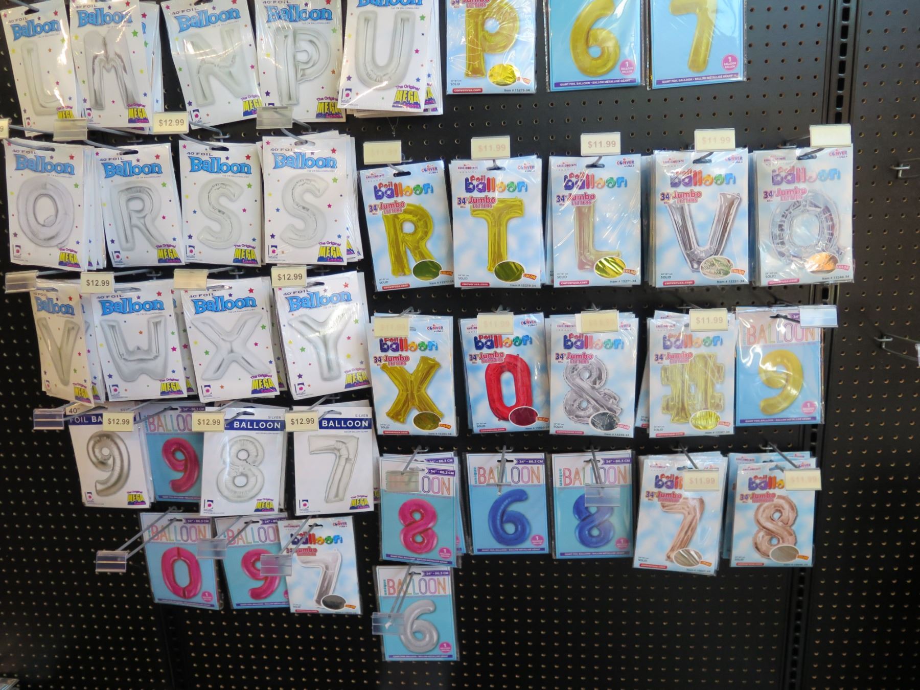 Multiple Kaleidoscope Foil Balloons Jumbo Alphabet Letters & Numbers
