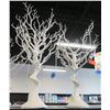 Image 1 : Qty 2 Decorative White Bare Branch Trees w/ Hanging Beads