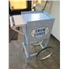 Image 8 : Blue Metal Snow Cone Cart w/ 2 Wheels, Handle & Glass Top Compartment